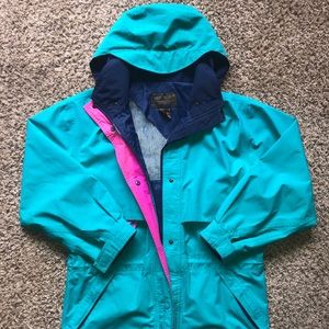Eddie Bauer Raincoat Jacket w Hood